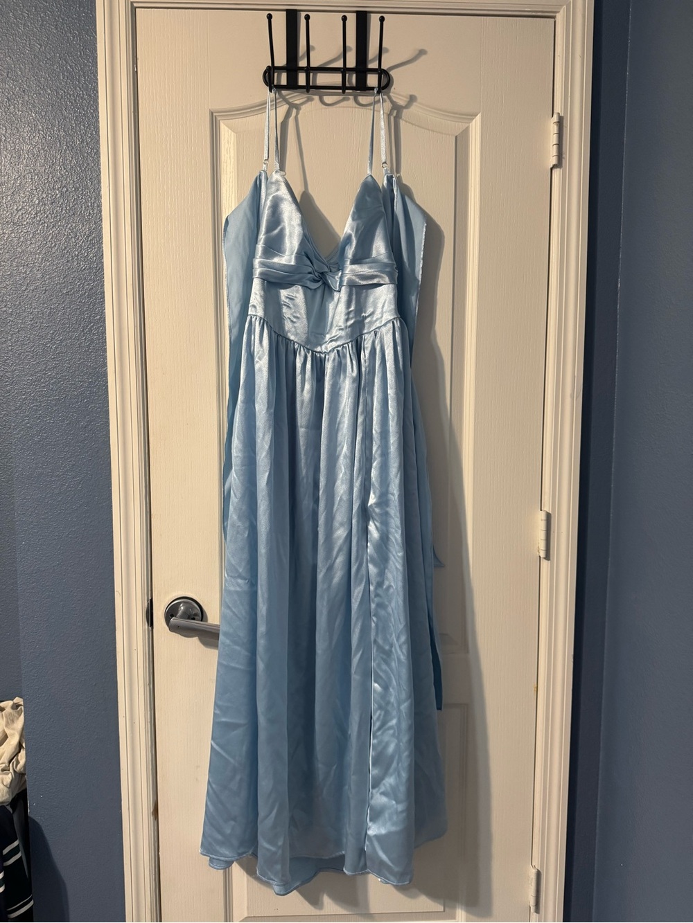 Azazie Light Blue Satin Dress